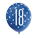 Ballonnen 18 Jaar Stippen Blauw 30cm 6st Ballonnen 18 Jaar Stippen Blauw 30cm 6st