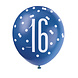 Ballonnen 16 Jaar Stippen Blauw 30cm 6st Ballonnen 16 Jaar Stippen Blauw 30cm 6st