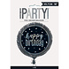 Helium Ballon Happy Birthday Glitter Zwart 45cm leeg Helium Ballon Happy Birthday Glitter Zwart 45cm leeg