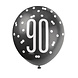 Ballonnen 90 Jaar Stippen Zwart 30cm 6st Ballonnen 90 Jaar Stippen Zwart 30cm 6st