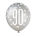 Ballonnen 90 Jaar Stippen Zwart 30cm 6st Ballonnen 90 Jaar Stippen Zwart 30cm 6st