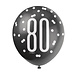 Ballonnen 80 Jaar Stippen Zwart 30cm 6st Ballonnen 80 Jaar Stippen Zwart 30cm 6st