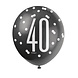 Ballonnen 40 Jaar Stippen Zwart 30cm 6st Ballonnen 40 Jaar Stippen Zwart 30cm 6st
