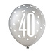 Ballonnen 40 Jaar Stippen Zwart 30cm 6st Ballonnen 40 Jaar Stippen Zwart 30cm 6st