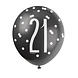 Ballonnen 21 Jaar Stippen Zwart 30cm 6st Ballonnen 21 Jaar Stippen Zwart 30cm 6st