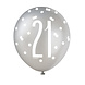 Ballonnen 21 Jaar Stippen Zwart 30cm 6st Ballonnen 21 Jaar Stippen Zwart 30cm 6st