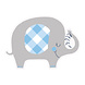 Baby Olifant Uitnodigingen Blauw 8st Baby Olifant Uitnodigingen Blauw 8st