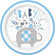 Baby Olifant Borden Blauw 23cm 8st Baby Olifant Borden Blauw 23cm 8st