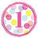 Helium Ballon 1 Jaar Roze Stippen 45cm leeg Helium Ballon 1 Jaar Roze Stippen 45cm leeg