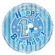 Helium Ballon 1 Jaar Blauw Holografisch 45cm leeg Helium Ballon 1 Jaar Blauw Holografisch 45cm leeg