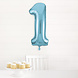 Folie Ballon Cijfer 1 Lichtblauw XL 86cm leeg Folie Ballon Cijfer 1 Lichtblauw XL 86cm leeg