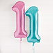 Folie Ballon Cijfer 1 Lichtblauw XL 86cm leeg Folie Ballon Cijfer 1 Lichtblauw XL 86cm leeg