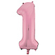 Folie Ballon Cijfer 1 Lichtroze XL 86cm leeg Folie Ballon Cijfer 1 Lichtroze XL 86cm leeg