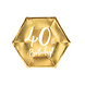 Borden 40 Jaar Goud 20cm 6st Borden 40 Jaar Goud 20cm 6st