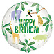 Helium Ballon Happy Birthday Safari 45cm leeg Helium Ballon Happy Birthday Safari 45cm leeg