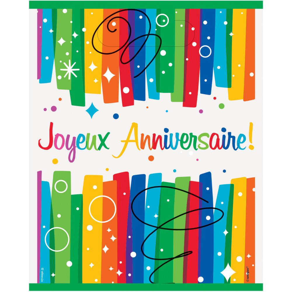 Linten Van De Regenboog Joyeux Anniversaire Uitdeelzakjes 8st Partywinkel Nl
