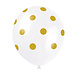 Ballonnen Stippen Goud 30cm 6st Ballonnen Stippen Goud 30cm 6st