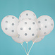 Ballonnen Stippen Zilver 30cm 6st Ballonnen Stippen Zilver 30cm 6st