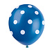 Blauwe Ballonnen Witte Stippen 30cm 6st Blauwe Ballonnen Witte Stippen 30cm 6st