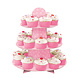 Cupcake Etagere Stippen Roze 34cm Cupcake Etagere Stippen Roze 34cm