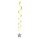 Hangdecoratie Ster Goud Zilver 66cm 3st Hangdecoratie Ster Goud Zilver 66cm 3st