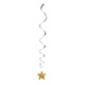 Hangdecoratie Ster Goud Zilver 66cm 3st Hangdecoratie Ster Goud Zilver 66cm 3st