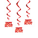 Hangdecoratie Happy Birthday Rood 81cm 3st Hangdecoratie Happy Birthday Rood 81cm 3st