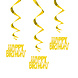 Hangdecoratie Happy Birthday Goud 81cm 3st Hangdecoratie Happy Birthday Goud 81cm 3st