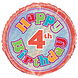 Helium Ballon 4 Jaar Glitters 45cm leeg Helium Ballon 4 Jaar Glitters 45cm leeg