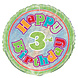 Helium Ballon 3 Jaar Glitters 45cm leeg Helium Ballon 3 Jaar Glitters 45cm leeg