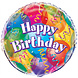 Helium Ballon Happy Birthday Ballonnen gekleurd 45cm leeg Helium Ballon Happy Birthday Ballonnen gekleurd 45cm leeg
