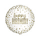 Helium Ballon Happy Birthday Goud 45cm leeg Helium Ballon Happy Birthday Goud 45cm leeg