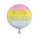 Helium Ballon Happy Birthday Pastel 45cm leeg Helium Ballon Happy Birthday Pastel 45cm leeg