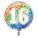 Helium Ballon 16 Jaar Sterren 45cm leeg Helium Ballon 16 Jaar Sterren 45cm leeg