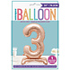 Folie Ballon Cijfer 3 Rose Goud Standaard 76cm Folie Ballon Cijfer 3 Rose Goud Standaard 76cm