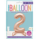Folie Ballon Cijfer 2 Rose Goud Standaard 76cm Folie Ballon Cijfer 2 Rose Goud Standaard 76cm
