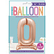 Folie Ballon Cijfer 0 Rose Goud Standaard 76cm Folie Ballon Cijfer 0 Rose Goud Standaard 76cm