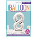 Folie Ballon Cijfer 8 Zilver Standaard 76cm Folie Ballon Cijfer 8 Zilver Standaard 76cm