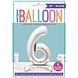 Folie Ballon Cijfer 6 Zilver Standaard 76cm Folie Ballon Cijfer 6 Zilver Standaard 76cm