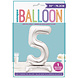 Folie Ballon Cijfer 5 Zilver Standaard 76cm Folie Ballon Cijfer 5 Zilver Standaard 76cm