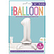 Folie Ballon Cijfer 1 Zilver Standaard 76cm Folie Ballon Cijfer 1 Zilver Standaard 76cm