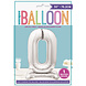 Folie Ballon Cijfer 0 Zilver Standaard 76cm Folie Ballon Cijfer 0 Zilver Standaard 76cm