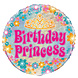 Helium Ballon Birthday Princess Glitters 45cm leeg Helium Ballon Birthday Princess Glitters 45cm leeg