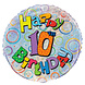Helium Ballon 10 Jaar Glitters 45cm leeg Helium Ballon 10 Jaar Glitters 45cm leeg