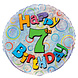 Helium Ballon 7 Jaar Glitters 45cm leeg Helium Ballon 7 Jaar Glitters 45cm leeg
