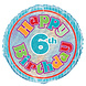 Helium Ballon 6 Jaar Glitters 45cm leeg Helium Ballon 6 Jaar Glitters 45cm leeg