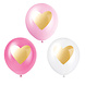 Ballonnen Roze Met Gouden Hart 30cm 6st Ballonnen Roze Met Gouden Hart 30cm 6st