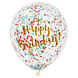 Confetti Ballonnen Happy Birthday 30cm 6st Confetti Ballonnen Happy Birthday 30cm 6st
