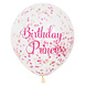 Confetti Ballonnen Birthday Princess 30cm 6st Confetti Ballonnen Birthday Princess 30cm 6st