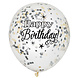 Confetti Ballonnen Happy Birthday Zwart 30cm 6st Confetti Ballonnen Happy Birthday Zwart 30cm 6st